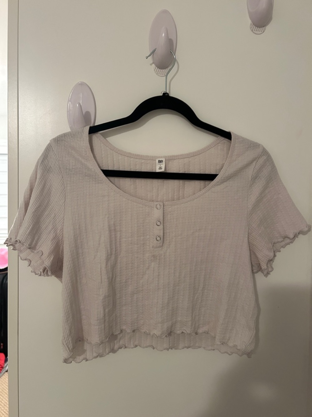 bp Lavender Ribbed Crop Top with Scoop Neck